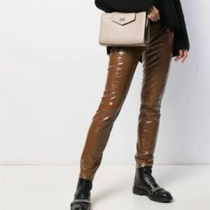 NWT Women’s Pinko Brown Faux Crocodile Pants Size 6